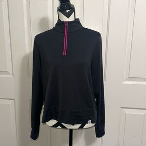 Peloton Black Top with Pink Zipper